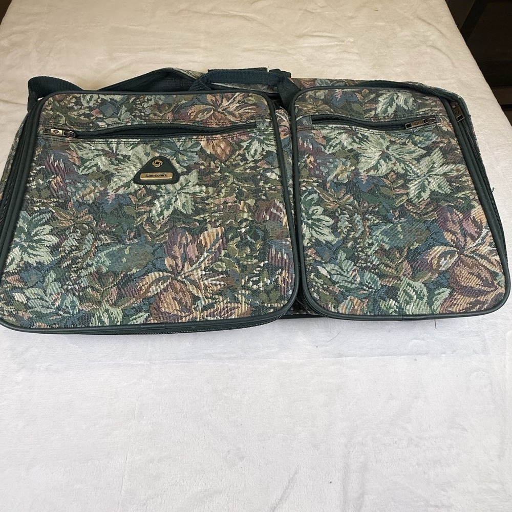 Vintage 1992 Samsonite Profile Tapestry Garment Bag Floral Luggage 23” Travel
